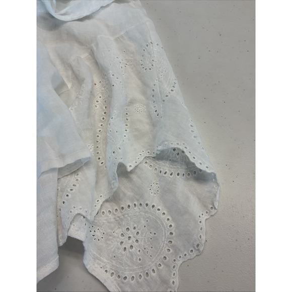 Made In Italy 100%‎ Linen collared shirt maxi midi Dress Sleeveless Beach Size M - Picture 6 of 10